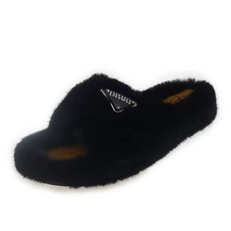 Pretty gyal fuzzy slippers