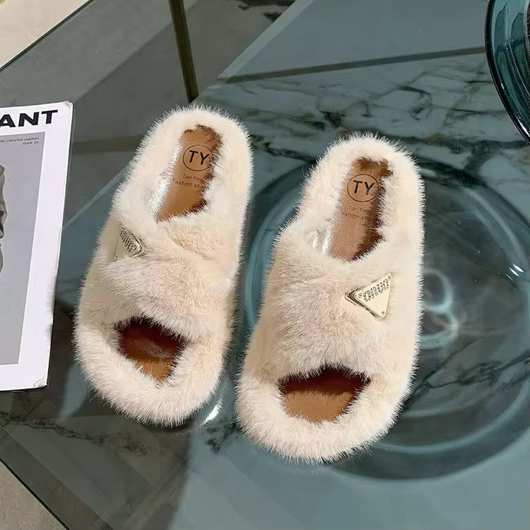 Pretty gyal fuzzy slippers