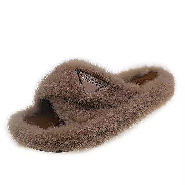 Pretty gyal fuzzy slippers
