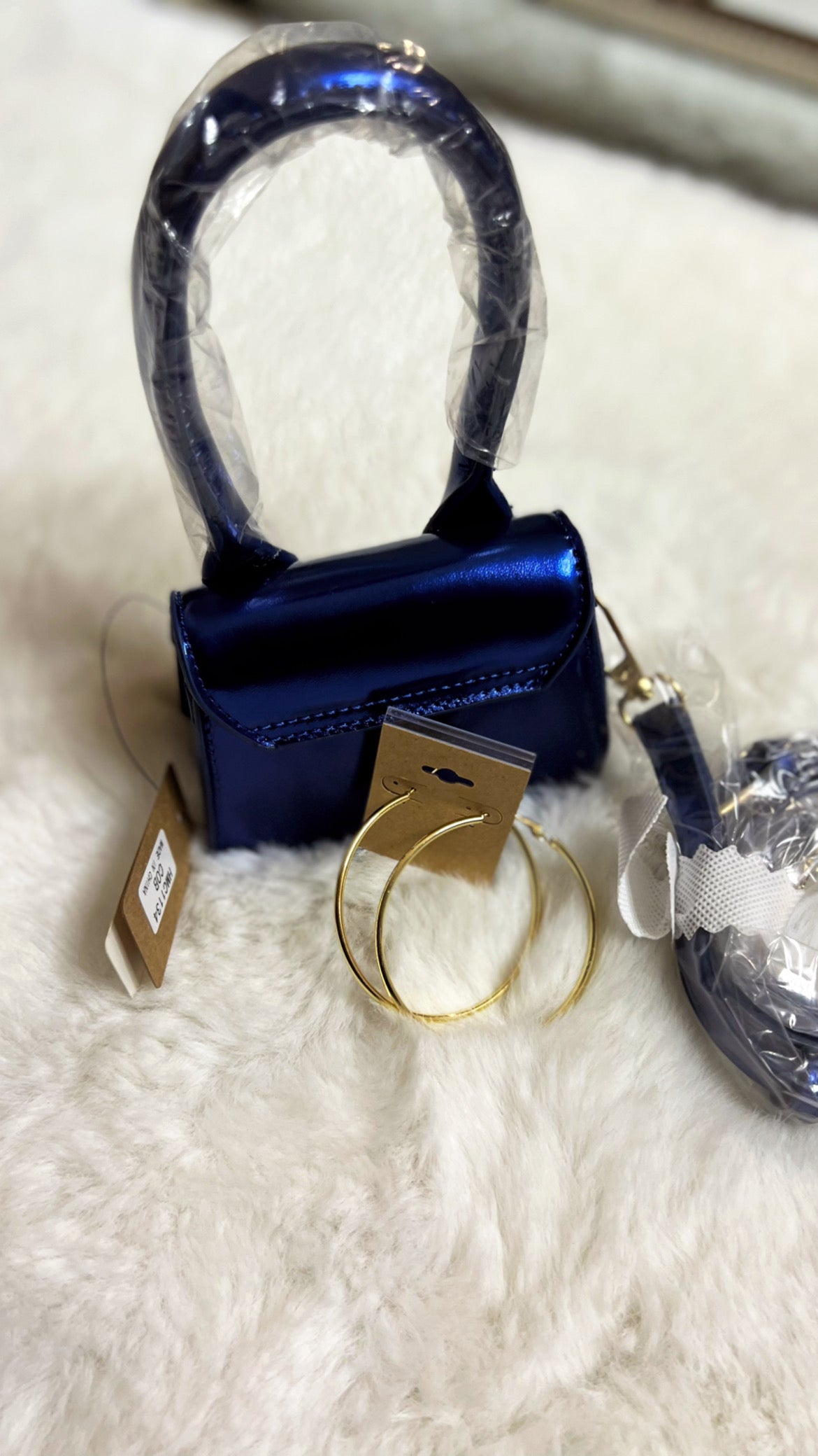 Mini metallic tote bag