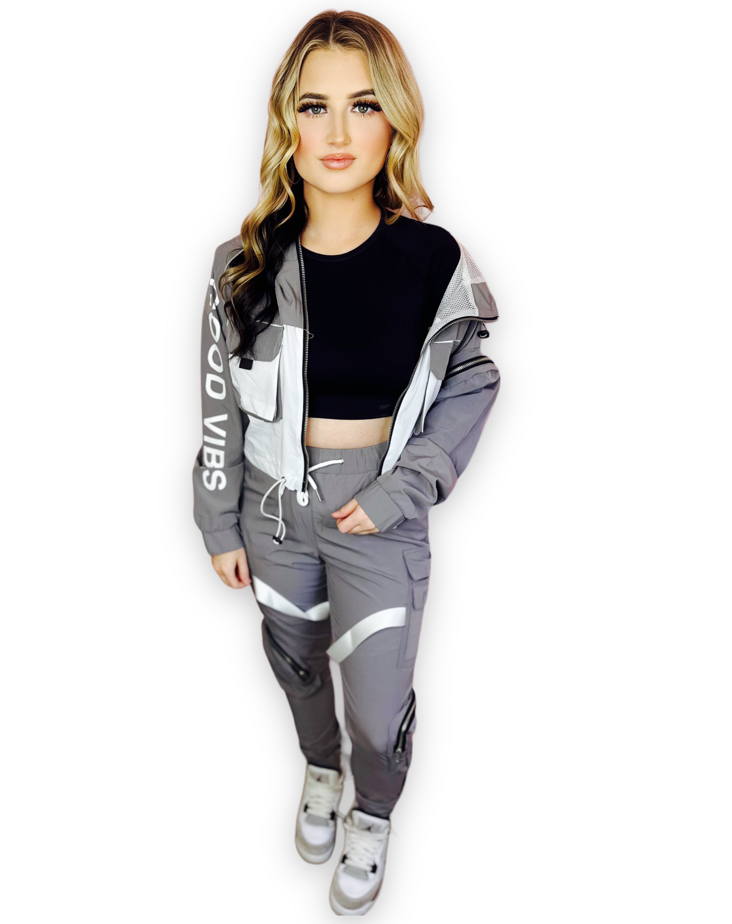 Gray Cardigan set